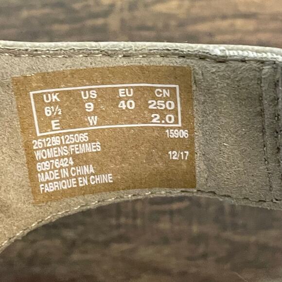 Clarks Size 9W Comfort Wedge Sandals Beige Elastic Slingback Walking Shoes - Picture 6 of 7